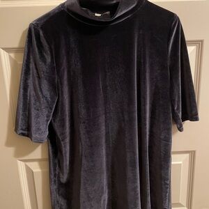 LOFT Black Blouse with Velvet Texture